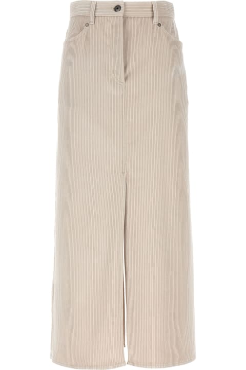 Pants & Shorts for Women Brunello Cucinelli Ribbed Velvet Skirt