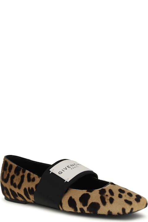 Givenchy Leopard Print Sliced Square Ballerinas