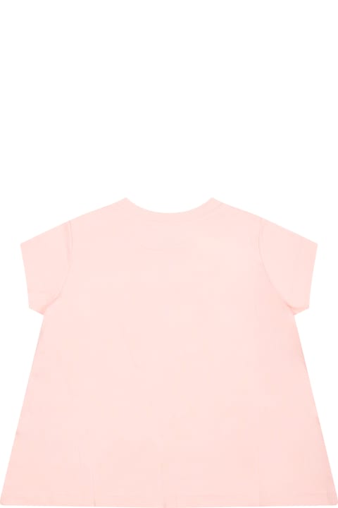 Topwear for Baby Girls Kenzo Kids Pink T-shirt For Baby Girl With Boke Flower