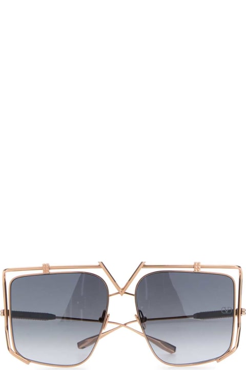 ウィメンズ アイウェア Valentino Garavani Gold Metal V-light Sunglasses