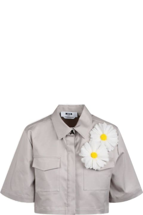 MSGM Topwear for Women MSGM Floral Detailed Cropped Shirt