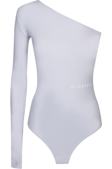 MM6 Maison Margiela Sweaters for Women MM6 Maison Margiela One-shoulder Light Grey Bodysuit