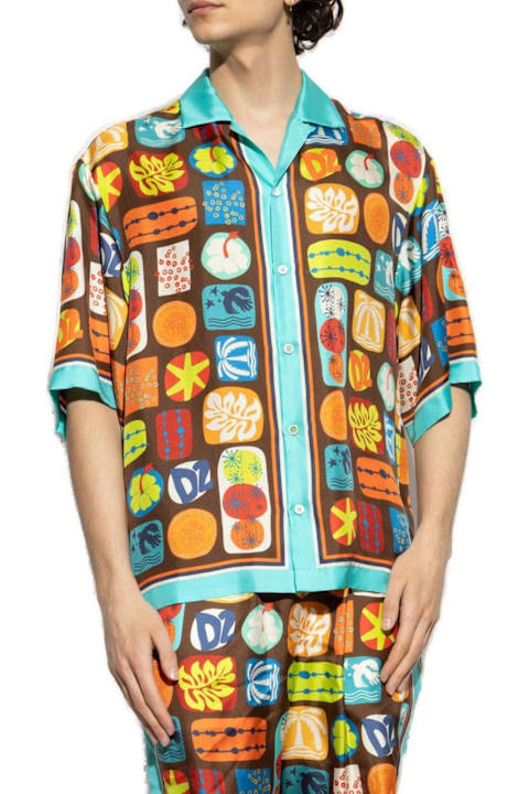 Dsquared2 for Men Dsquared2 Summer Lovers Drop Shoulder Bowling Shirt