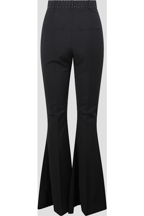 Hebe Studio Clothing for Women Hebe Studio White Trousers In Black Wool And Crystals