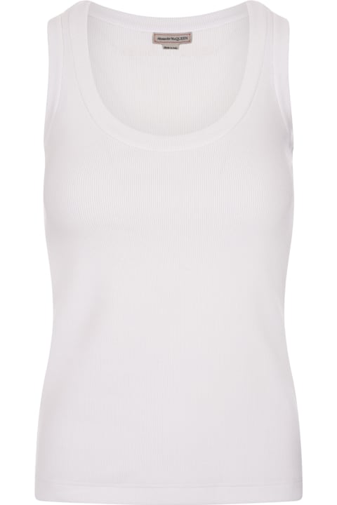 Topwear for Women Alexander McQueen White Ribbed Tank Top