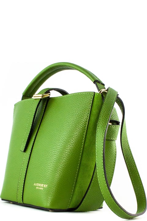 Avenue 67 Totes for Women Avenue 67 Green Grained Leather Bag