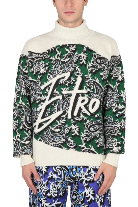 Etro Sweaters for Men Etro Jersey With Logo And Paisley Print