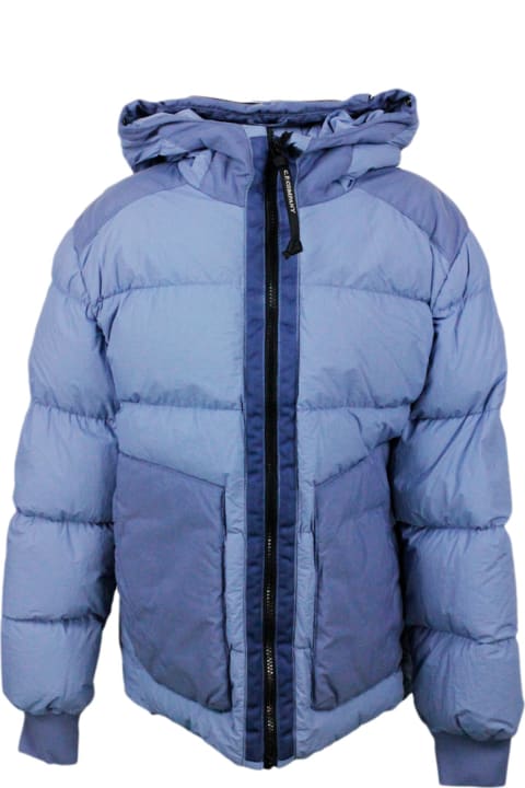 C.P. Company Topwear for Boys C.P. Company Down Jacket In Real Goose Down In Taylon L Fabric In Garment Dyed. Full Zip Closure, Integrated Hood, Google Hood