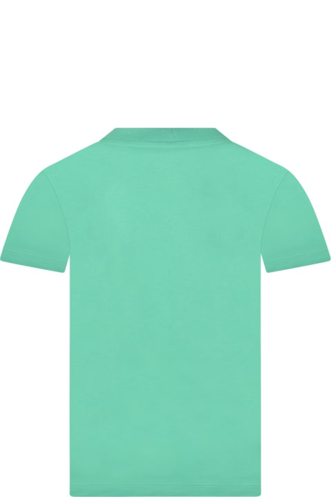 Green T-shirt For Boy With Pixelated Crocodile