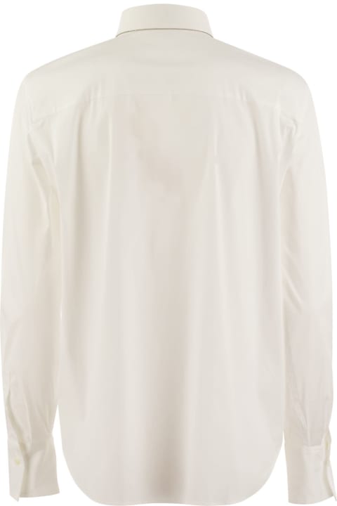 Brunello Cucinelli Clothing for Women Brunello Cucinelli Stretch Cotton Poplin Shirt With Shiny Trim