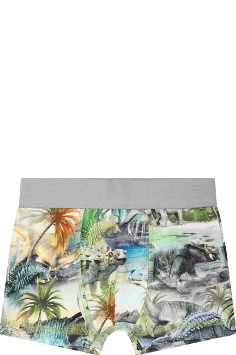 Molo Underwear for Boys Molo Multicolor Set For Boy With Dinosaur Print