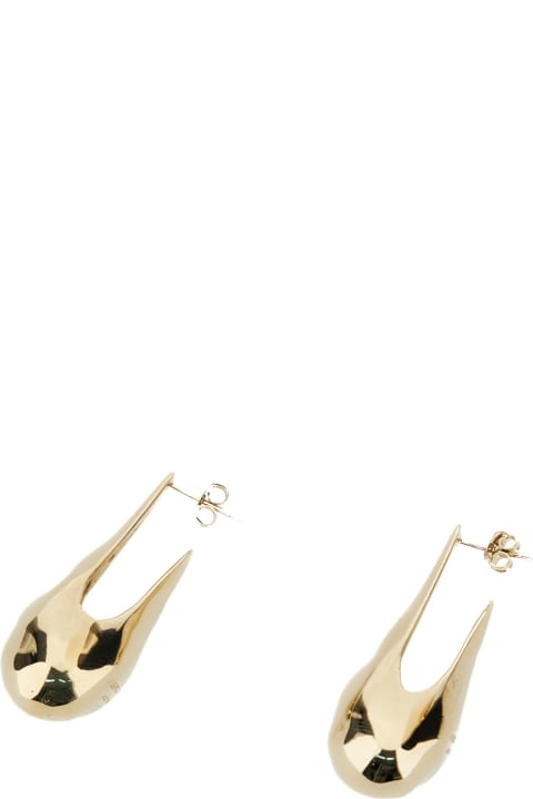 Earrings for Women Alberta Ferretti Gold Drop Earrings With Hammered Work In Metal Woman