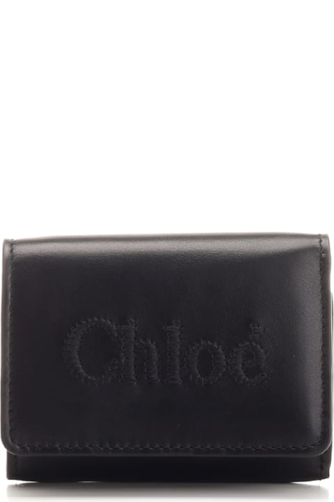 Wallets for Women Chloé Black 'chloè Sense' Trifold Wallet