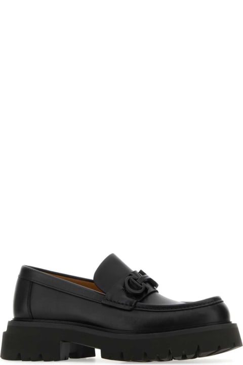 Ferragamo Loafers & Boat Shoes for Women Ferragamo Black Leather Florian Loafers