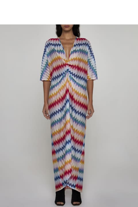 ウィメンズ Missoniのワンピース＆ドレス Missoni Striped Lame' Knit Long Dress