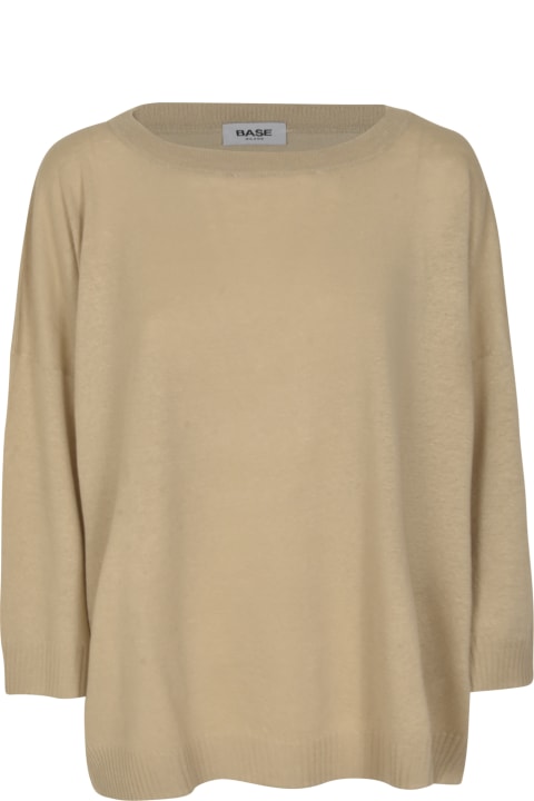 Base Clothing for Women Base Rib Trim Plain Sweater