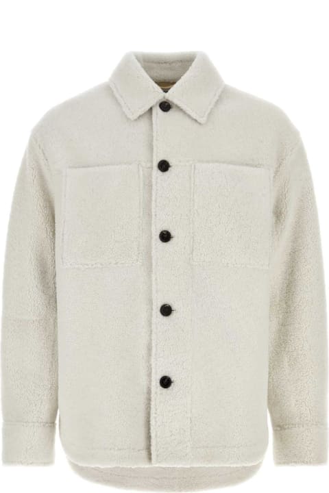 Homeware Bottega Veneta Chalk Shearling Oversize Shirt
