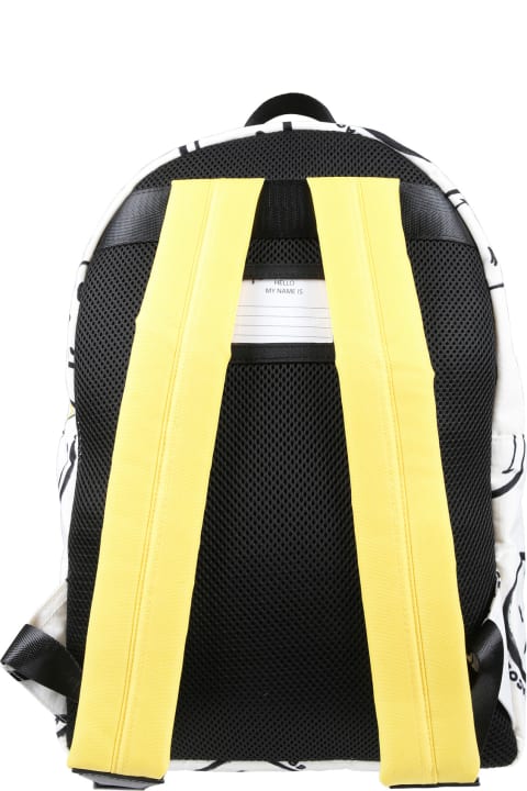 Fashion for Men Marc Jacobs Ivory Backpack For Kids With Yellow Smiley