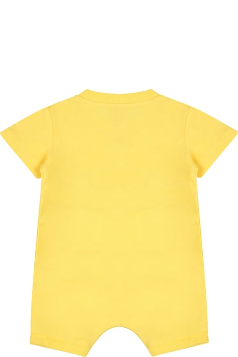 Moschino for Kids Moschino Yellow Romper For Baby Kids With Teddy Bear
