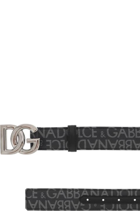 Belts for Men Dolce & Gabbana Coated Canvas Belt
