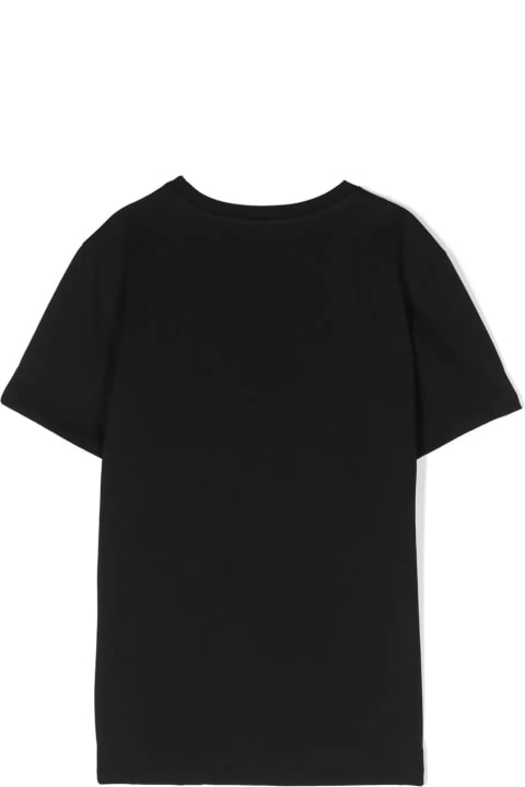 Balmain for Kids Balmain Black T-shirt With Circular Logo