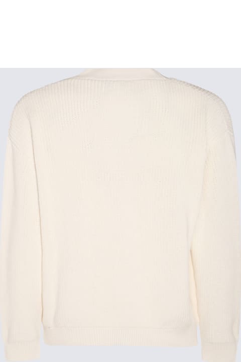 Lardini Sweaters for Men Lardini White Cotton Cardigan