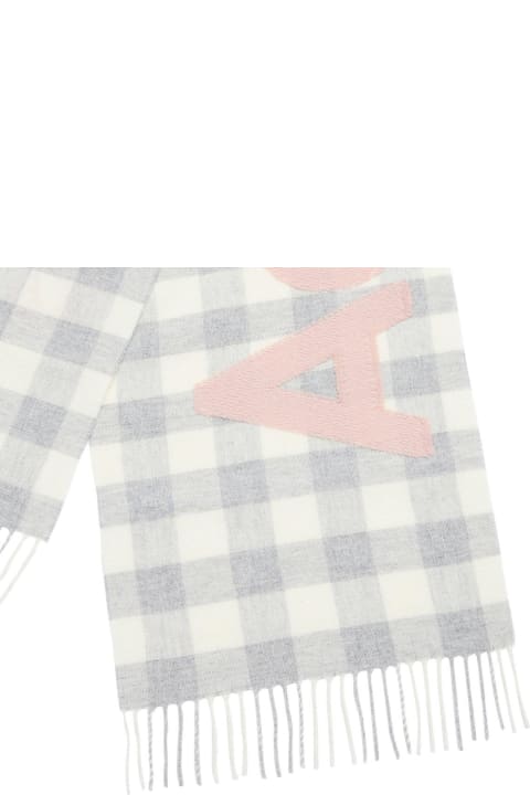 Acne Studios Scarves & Wraps for Women Acne Studios Logo Detailed Checkered Scarf
