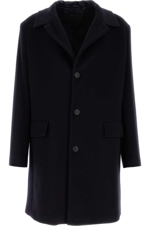 Prada Coats & Jackets for Men Prada Midnight Blue Wool Blend Coat