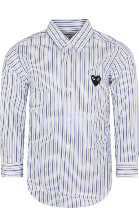 ボーイズ Comme des Garçons Playのシャツ Comme des Garçons Play Striped Shirt For Kids With Iconic Logo