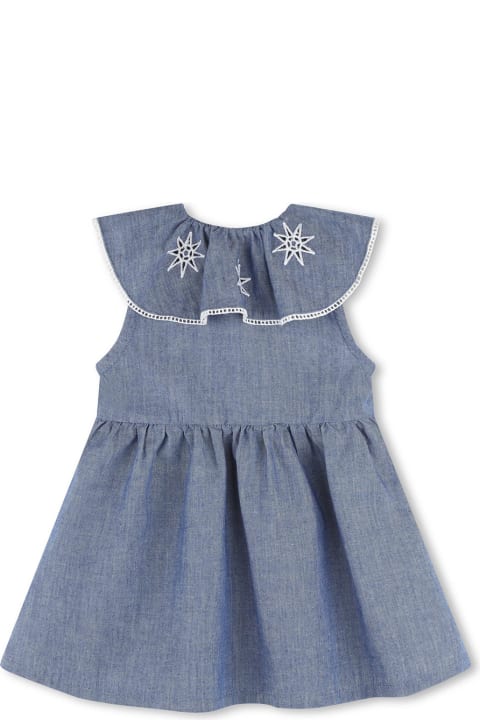 Chloé for Kids Chloé Chambray Cotton Sleeveless Dress