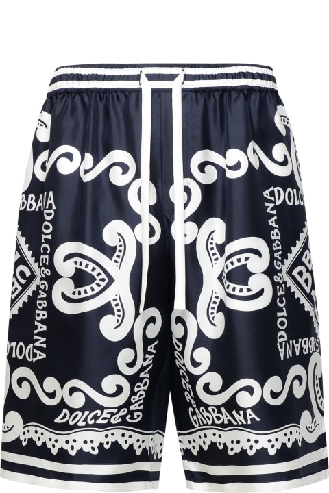 Bermuda Shorts Navy Silk Joggers