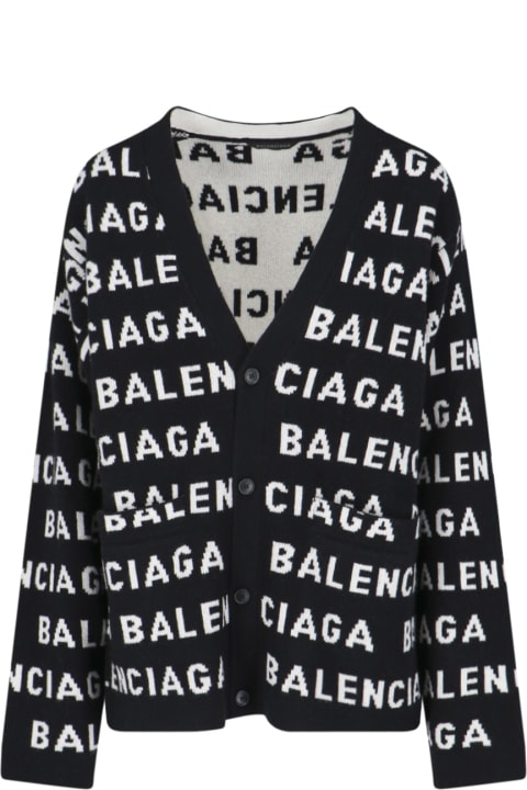 Balenciaga Clothing for Women Balenciaga All-over Logo Cardigan