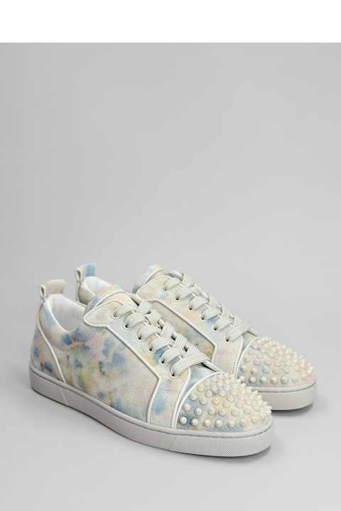 メンズ Christian Louboutinのシューズ Christian Louboutin Louis Junior Spikes Sneakers In Multicolor Suede