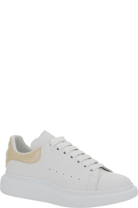 Alexander McQueen Sneakers Sale for Men Alexander McQueen White Low-top Sneakers With Chunky Sole And Patent Heel Tab In Leather Man