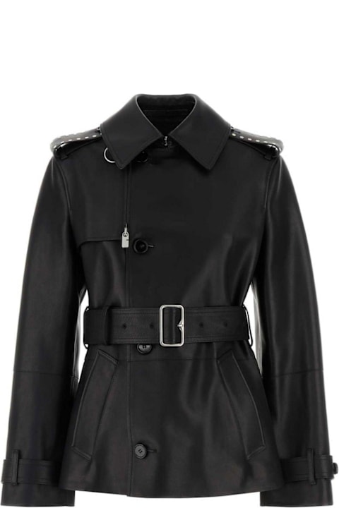 Burberry Coats & Jackets for Women Burberry Belted Collared Trench Jacket