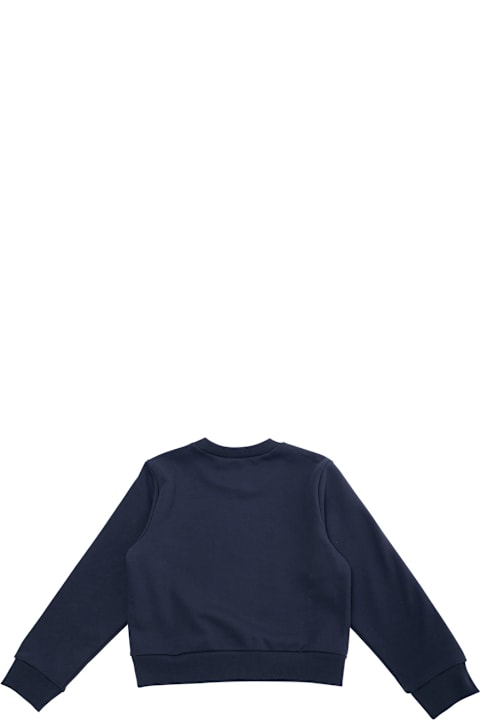Homeware Max&Co. Blue Crewneck T-shirt With Maxi Logo Print On The Front In Cotton Girl