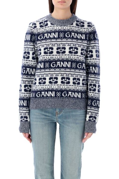 Ganni for Women Ganni Allover Logo Sweater