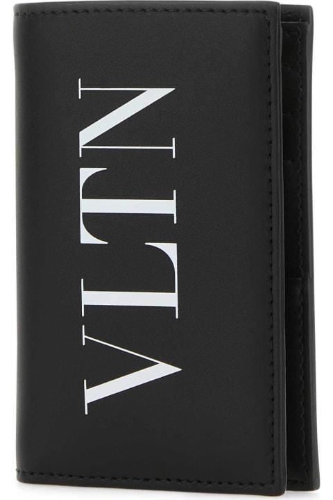 Wallets for Men Valentino Garavani Black Leather Vltn Card Holder