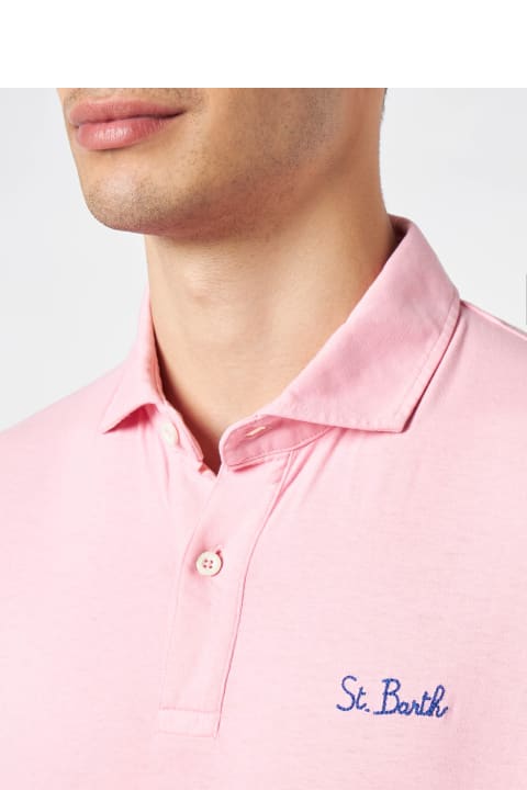 أدوات منزلية MC2 Saint Barth Polo In Jersey Rosa Effetto Sfumato