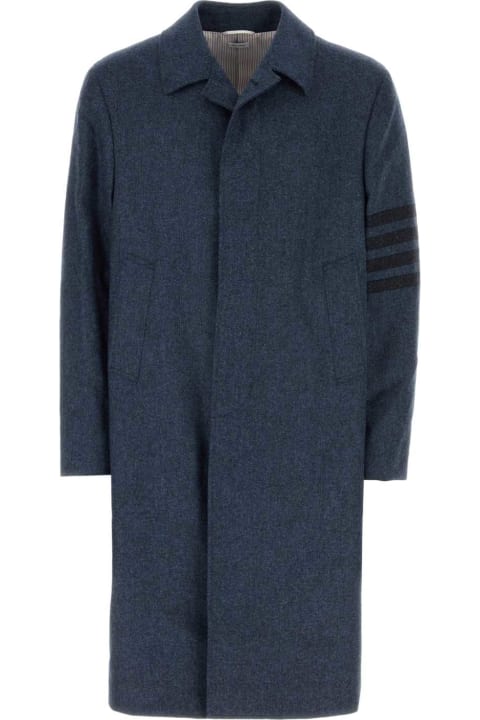 Thom Browne Coats & Jackets for Men Thom Browne Blue Wool Coat