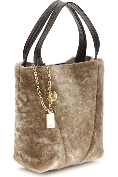 Chloé Shearling Small Spin Tote Bag