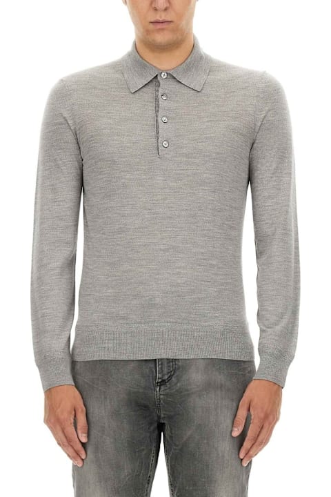 インテリア Tom Ford Long-sleeved Knitted Polo Shirt
