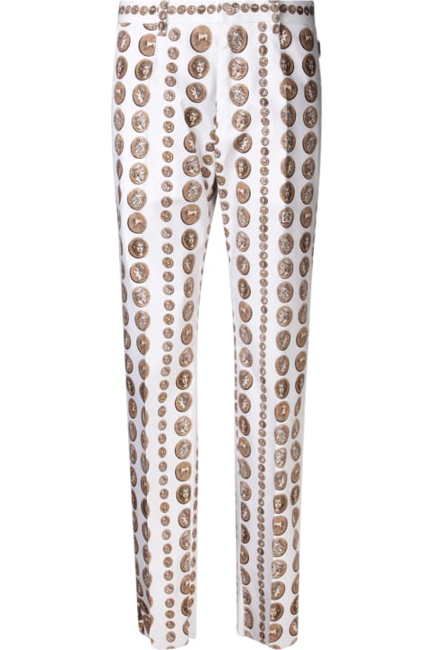 Sale for Men Dolce & Gabbana Coins Print Stretch Drill Trousers