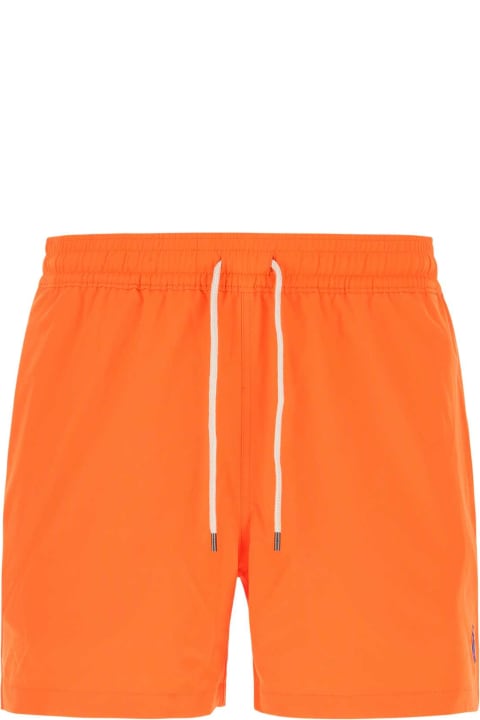 Polo Ralph Lauren Swimwear for Men Polo Ralph Lauren Orange Stretch Polyester Swimming Shorts