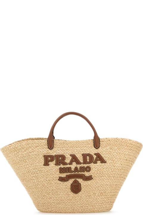 Totes for Women Prada Raffia Large Shopping Bag