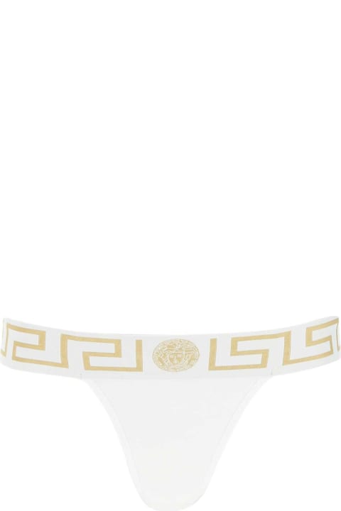 Versace for Women Versace White Stretch Cotton Thong