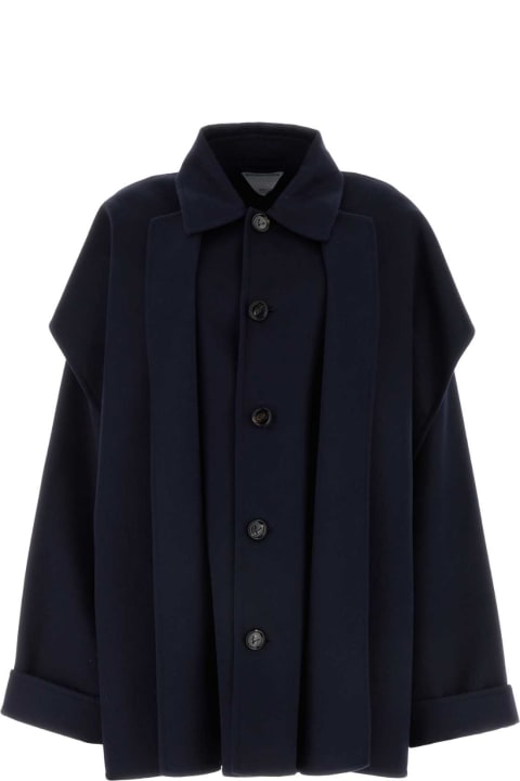 Coats & Jackets for Women Bottega Veneta Midnight Blue Wool Blend Coat