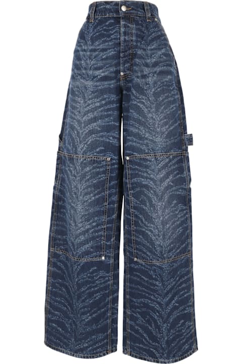 Stella McCartney Pants & Shorts for Women Stella McCartney Tiger Printed High-waist Cargo Jeans