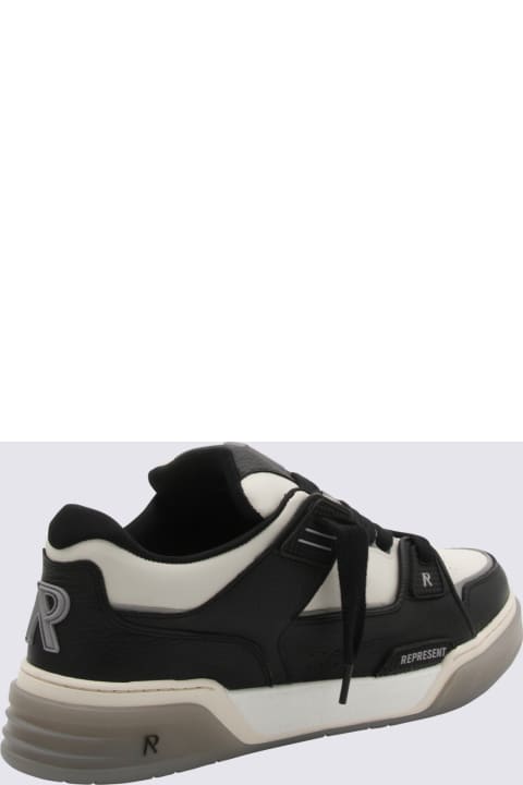 Fashion for Men REPRESENT White And Black Leather Sneakers