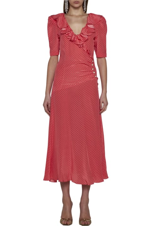 Alessandra Rich for Women Alessandra Rich V-neck Ruffled Dress